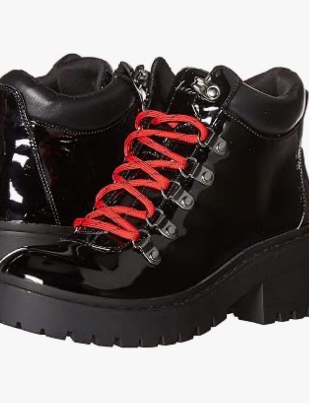 Skechers Teen Spirit Babed Out military boots black patent leather size 7